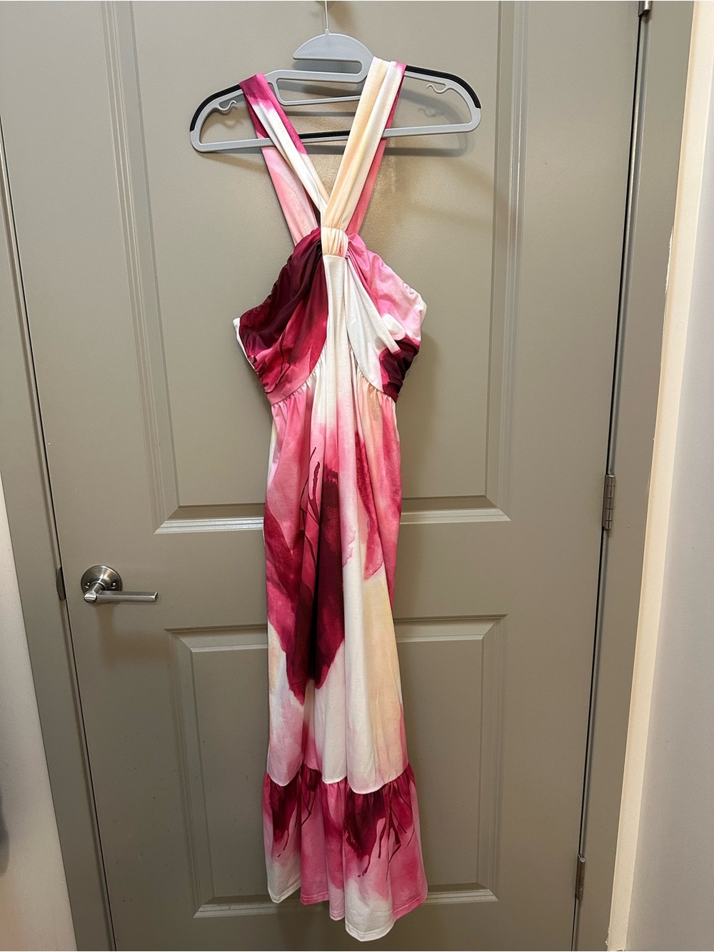 Pink floral maxi sundress